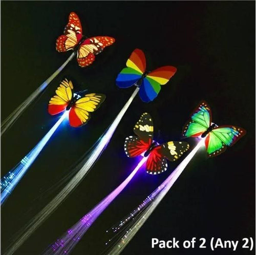 LED Flashing Light  Butterfly Hair Clip (Pack of 2 )